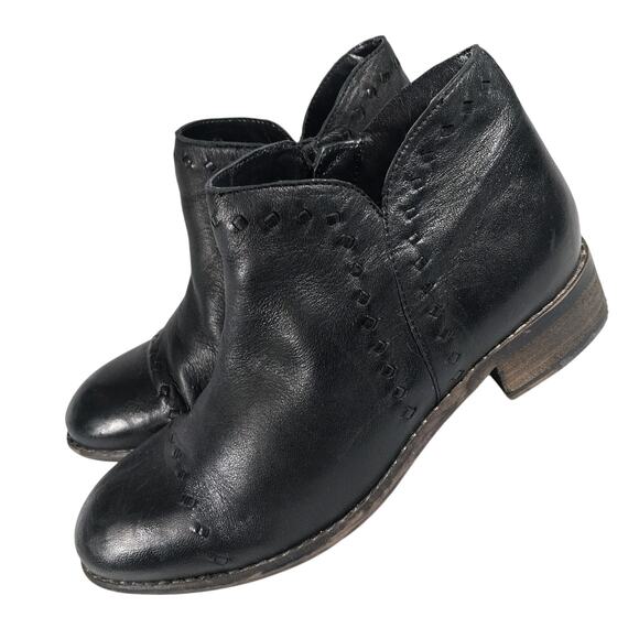 SKECHERS! BLACK GENUINE LEATHER "RIBBON THREADED" MEMORY FOAM BOOTS! SZ 8.5M - Picture 10 of 10